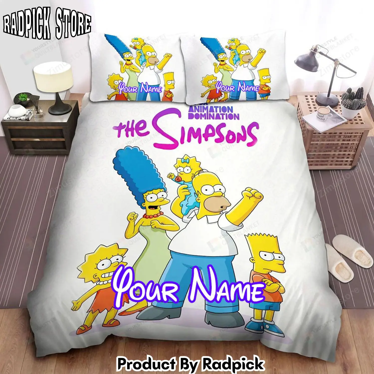 Radpick the simpsons family poster in white bed sheets spread comforter duvet cover personalized name bedding sets rp327924